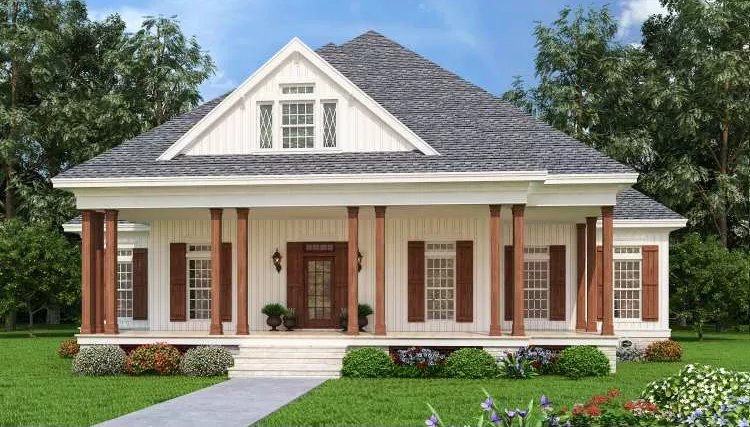 image of single story farmhouse plan 8651